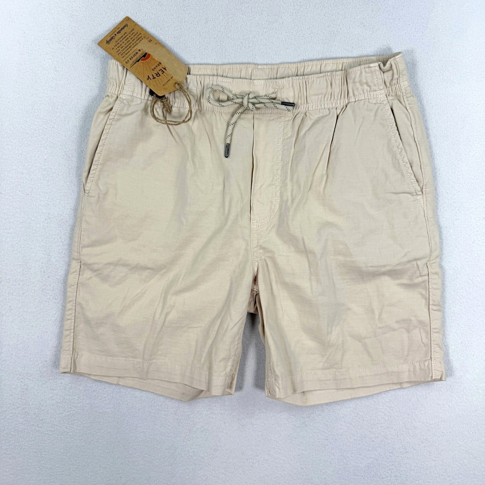 Faherty Mens Essential Drawstring Shorts 'Stone' / Size S / NEW
